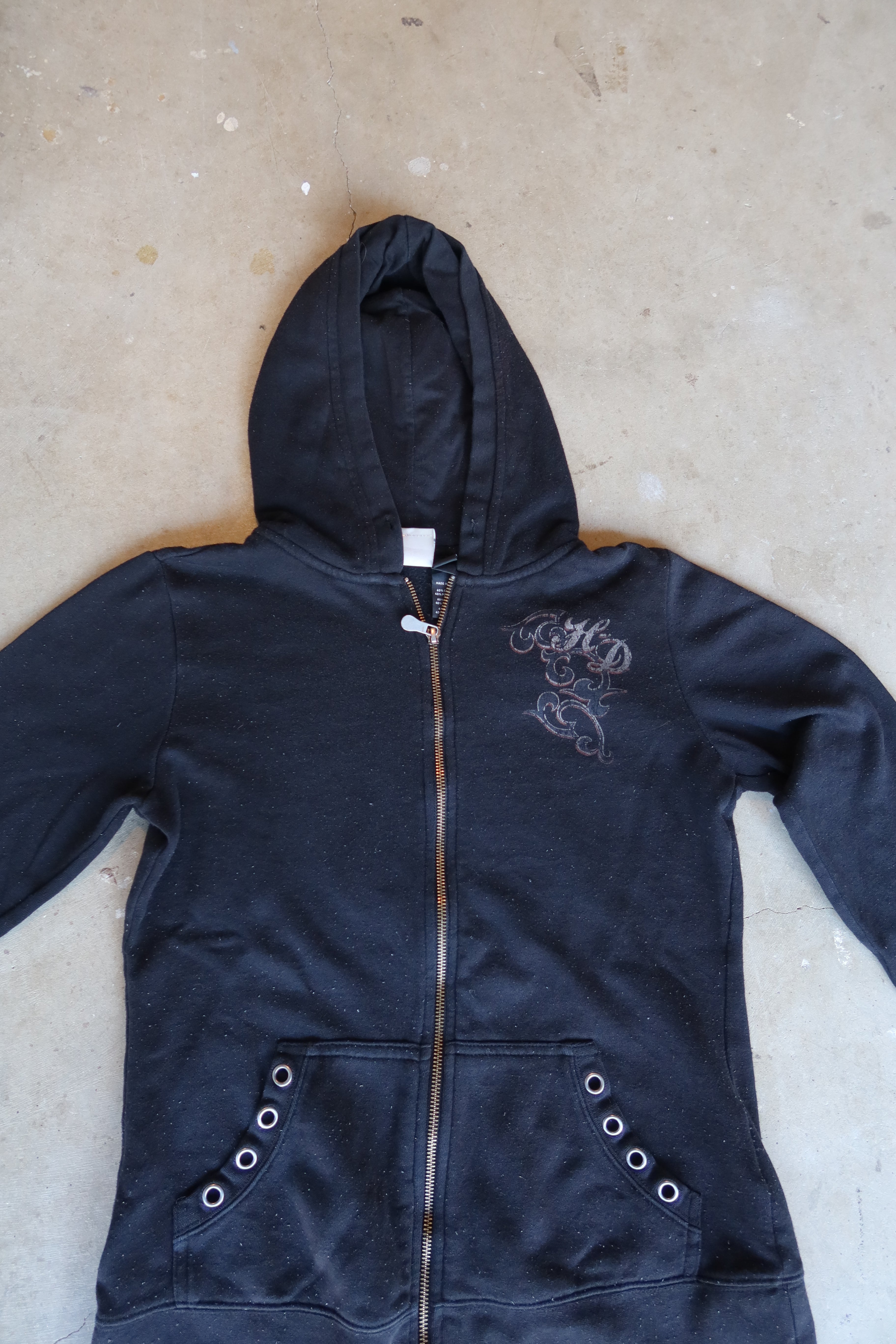 Women’s Harley-Davidson Rhinestone Skull Zip-Up Hoodie (2000s) / S