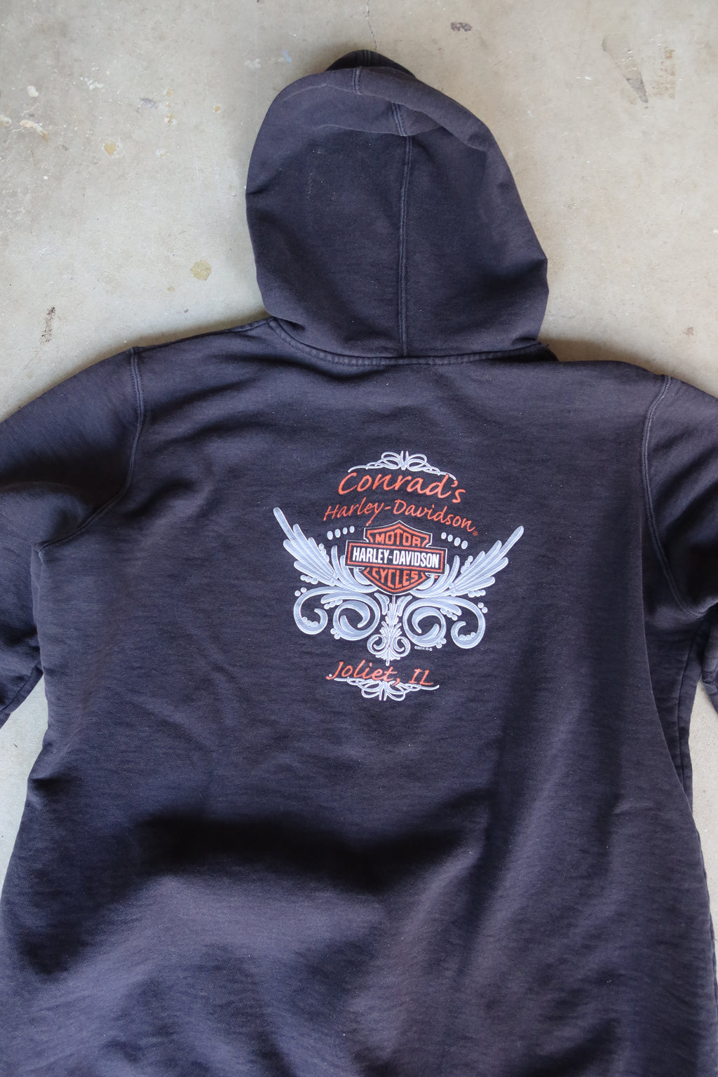 Vintage Conrad’s Harley-Davidson Zip-Up Hoodie – Joliet, IL (2000s)