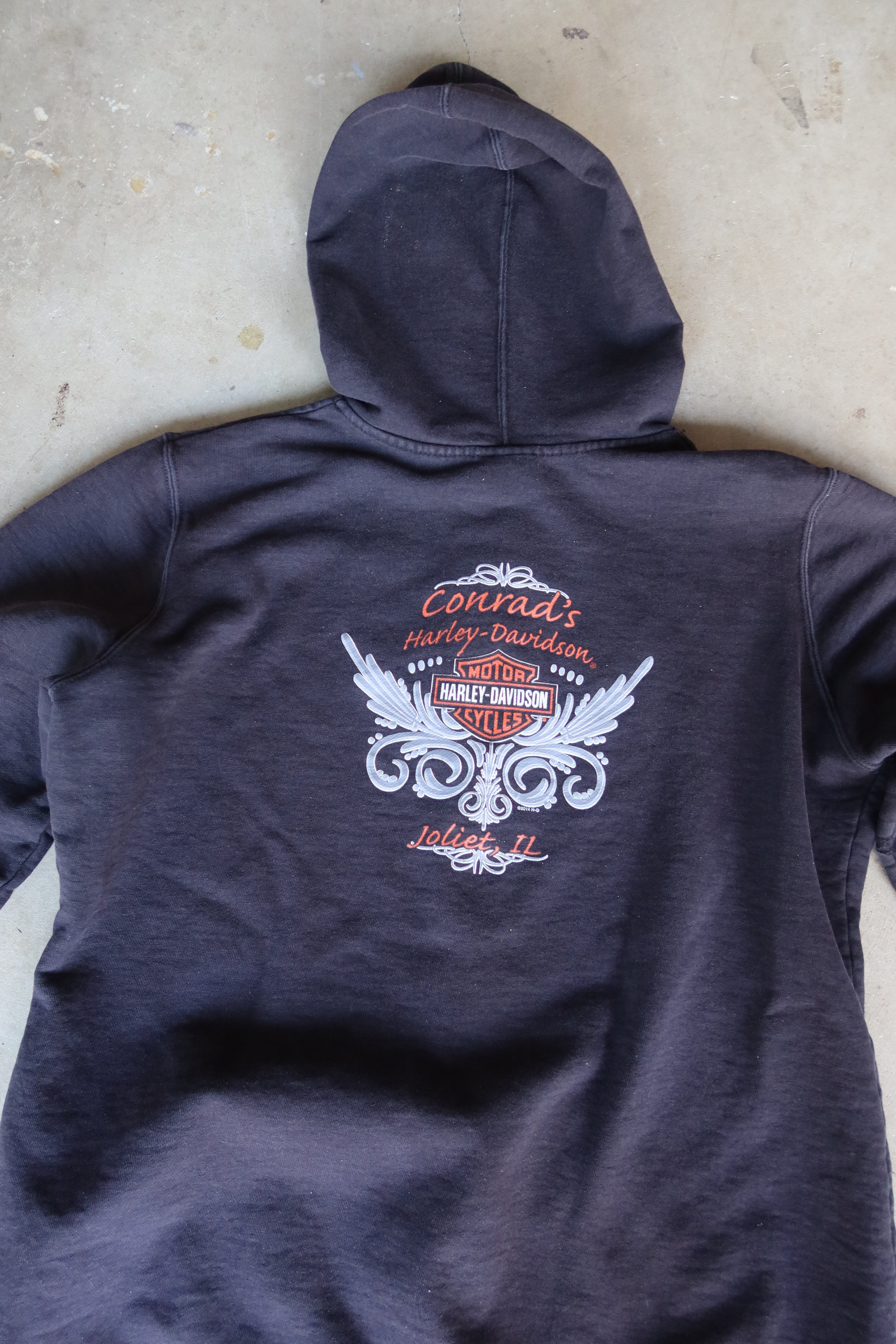Vintage Conrad’s Harley-Davidson Zip-Up Hoodie – Joliet, IL (2000s)