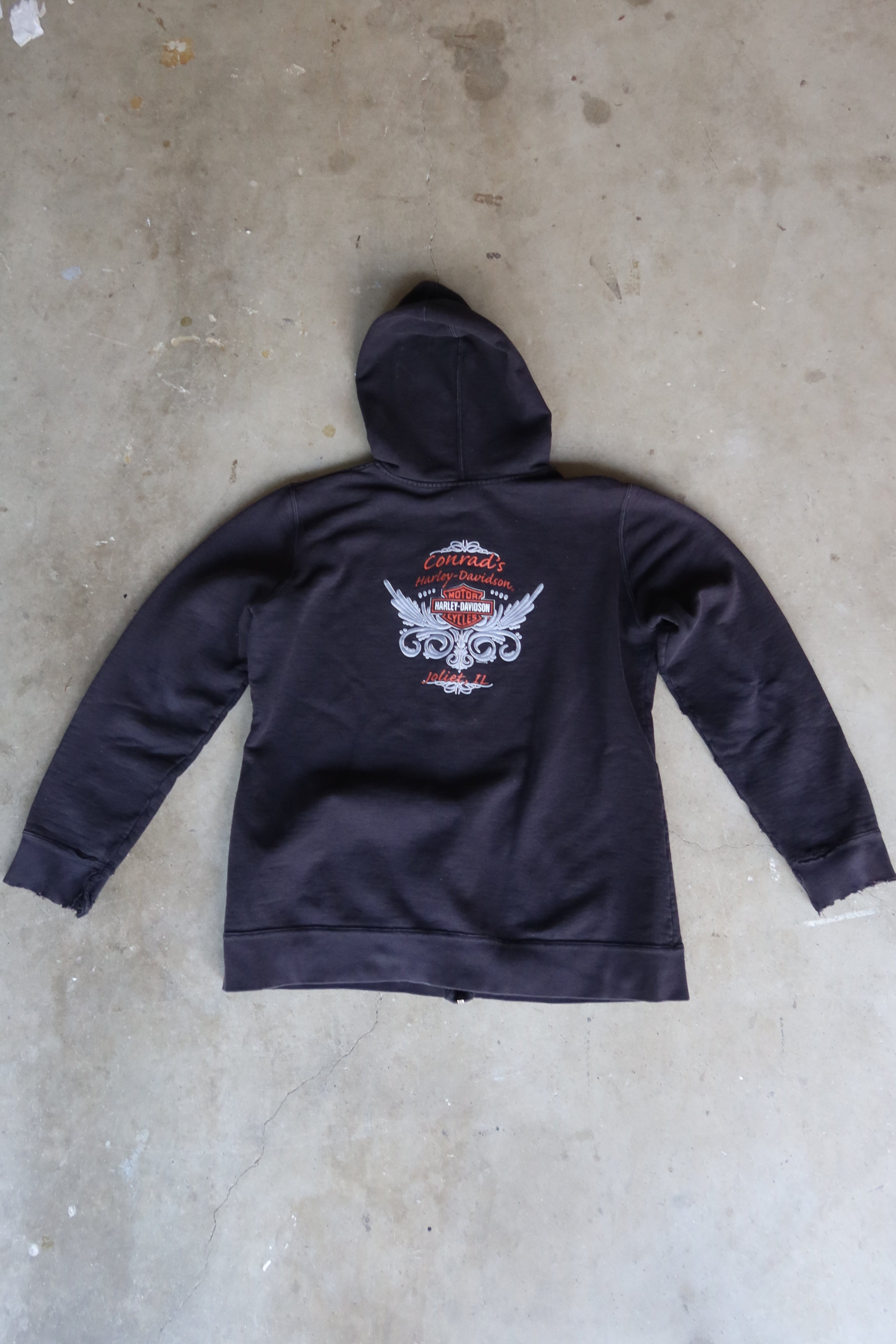 Vintage Conrad’s Harley-Davidson Zip-Up Hoodie – Joliet, IL (2000s)