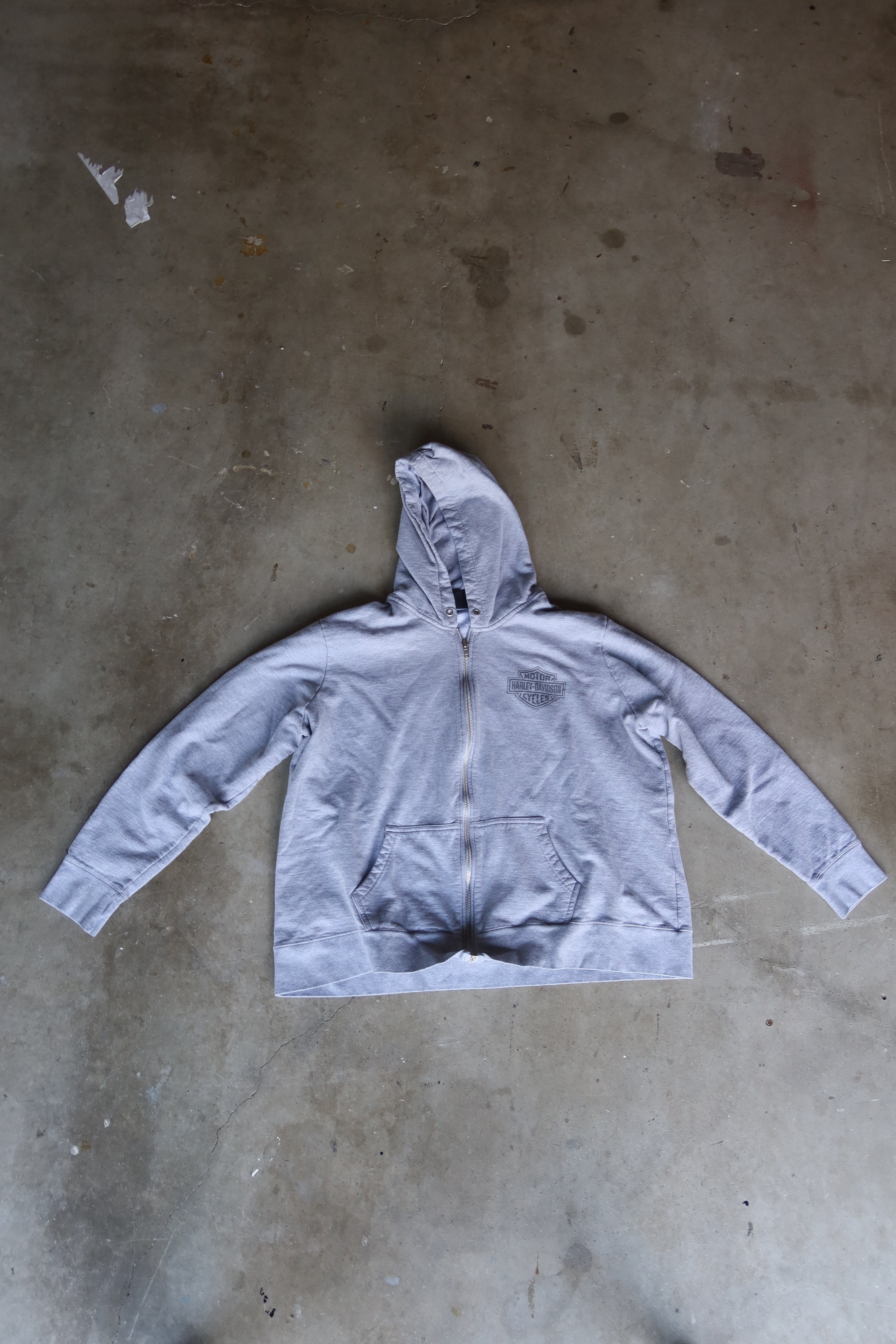 Vintage Harley-Davidson Gray Zip-Up Hoodie (2000s)