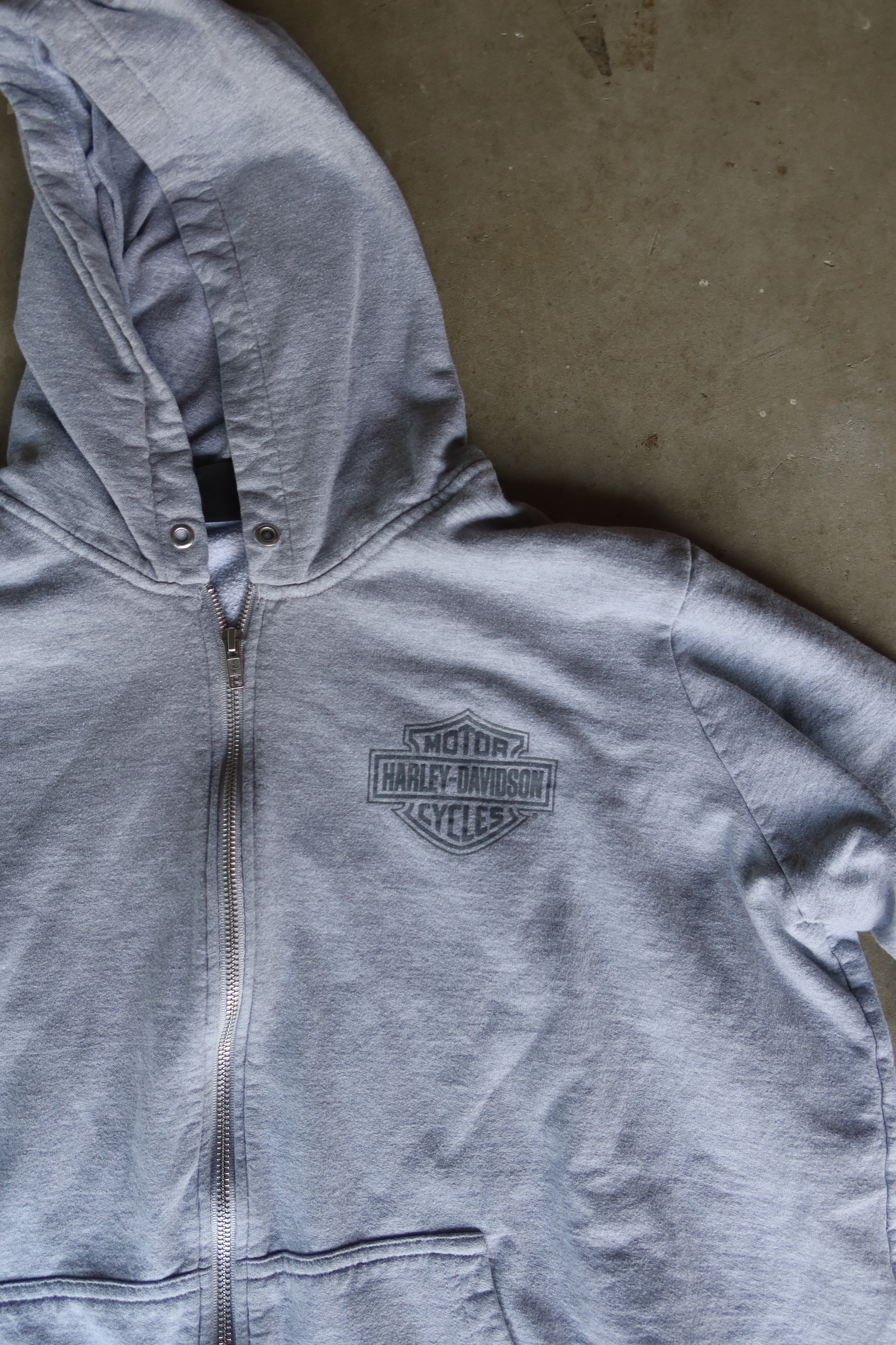 Vintage Harley-Davidson Gray Zip-Up Hoodie (2000s)