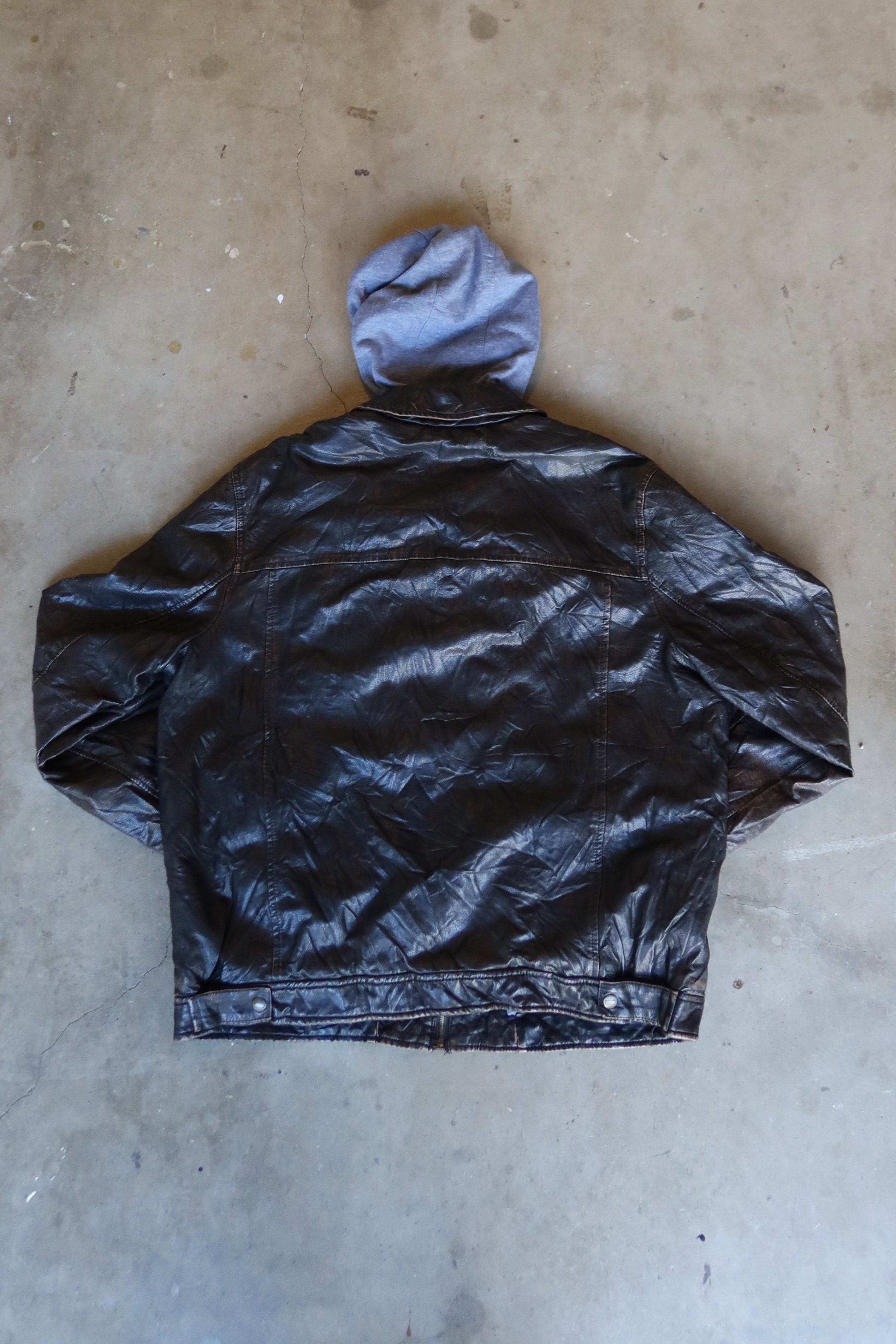Levis Leather Hooded Jacket